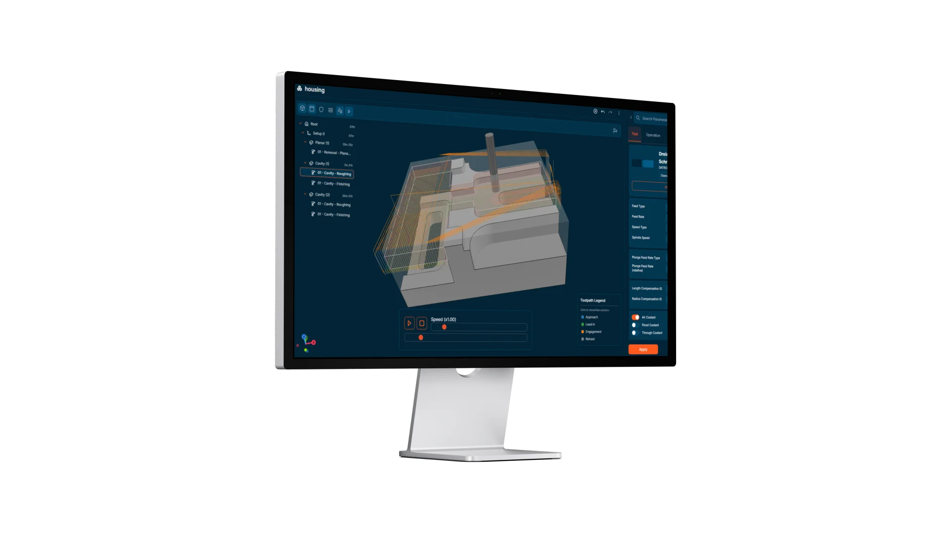 SimplyMill-Softwareoberfläche mit CNC-Fräsoperationen